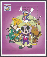 DB Disney Maldive Donald si orchestra SS MNH foto