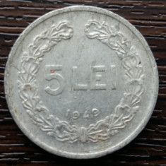 (MR63) MONEDA ROMANIA - 5 LEI 1949, REPUBLICA POPULARA ROMANA