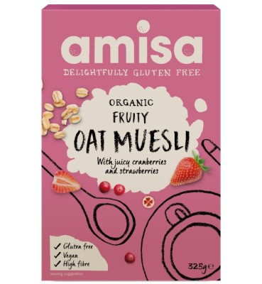 Muesli cu Fructe si Ovaz Fara Gluten Bio Amisa 325gr foto
