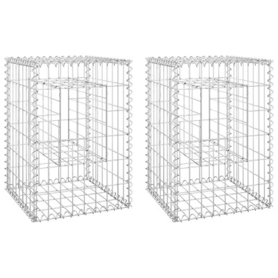 Stalpi tip cos gabion, 2 buc., 40x40x60 cm, fier foto