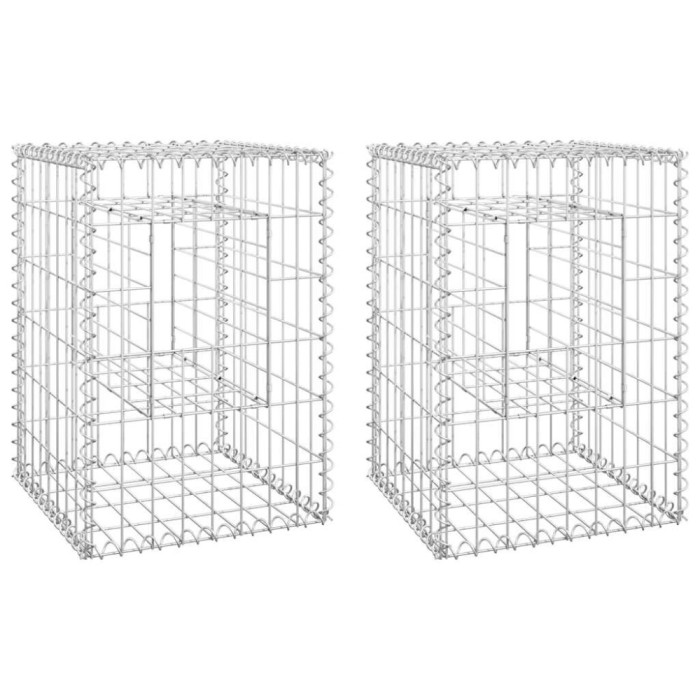 Stalpi tip cos gabion, 2 buc., 40x40x60 cm, fier