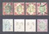 Great Britain 1902 4 x King Edward VII 1Sh Mi.114A various perf. used AM.279, Stampilat
