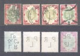 Great Britain 1902 4 x King Edward VII 1Sh Mi.114A various perf. used AM.279, Stampilat