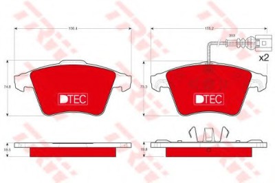 Set placute frana,frana disc VW TOUAREG (7LA, 7L6, 7L7) (2002 - 2010) TRW GDB1651DTE foto