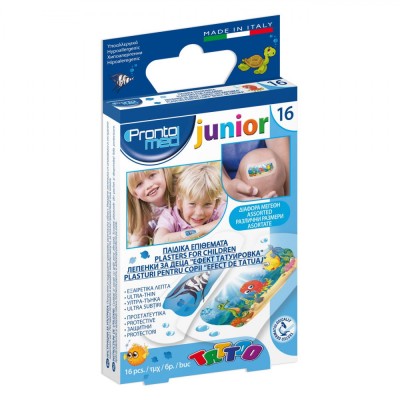 Plasturi Copii Prontomed Junior, Multicolor, Set 16 Bucăți foto