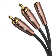 Cablu Ugreen Cablu Audio 3,5 Mm Mini Jack (fema) - 2RCA (masculin) 1m Maro (AV198 50130)