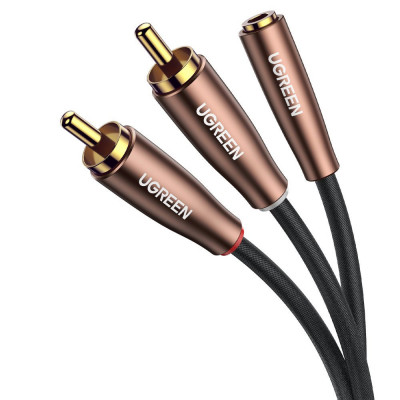 Cablu Ugreen Cablu Audio Mini Mufă 3,5 Mm (femă) - 2RCA (mascul) 5m Maro (AV198 60988) AV198 60998 foto