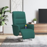 VidaXL Fotoliu masaj rabatabil cu suport picioare verde &icirc;nchis textil