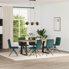 vidaXL Scaune de bucătărie, 6 buc., verde &icirc;nchis, material textil
