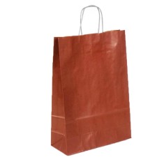 Set 100 Pungi de Hartie cu Maner, 25x14x30 cm, 90 g/m&amp;sup2;, Bordo, Pungi Hartie, Pungi din Hartie cu Maner, Pungi de Hartie Colorate, Pungi Hartie Colorat foto