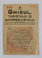 GHIDUL TURISTULUI SI AUTOMOBILISTULUI , HARTA ROMANIEI , CAROUL 13 - ORADEA de M.D. MOLDOVEANU , 1936 foto