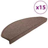 Cumpara ieftin Covorase scari, 15 buc., 65x24x4 cm, maro cafea, semirotunde, mari