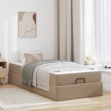 Cumpara ieftin Cadru de pat cu saltea Cappuccino 90 x 190 cm Piele artificială