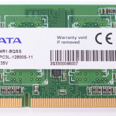 Memorie ram laptop ADATA, 4GB, DDR3L, 1.35V - PC3L 12800, 1600Mhz - AO1L16BC4R1-BQSS