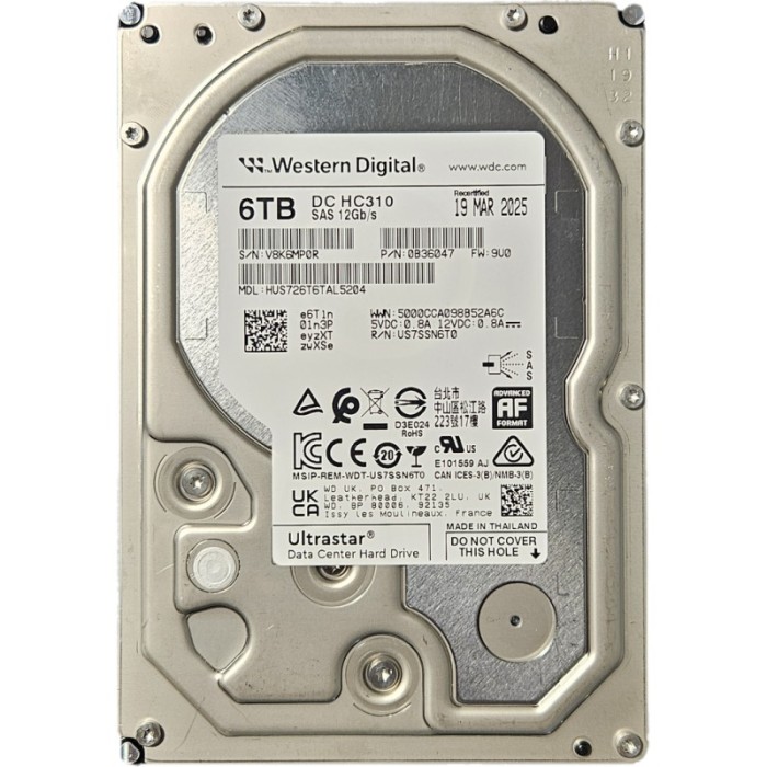 Hard disk server 6TB SAS 12Gbps 7.2k 3.5&quot; 256MB Cache HGST Ultrastar DC HC310 HUS726T6TAL5204
