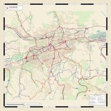 Harta decorativa pentru perete cu orasul Cluj-Napoca, 125x125 cm, PVC rezistent la apa