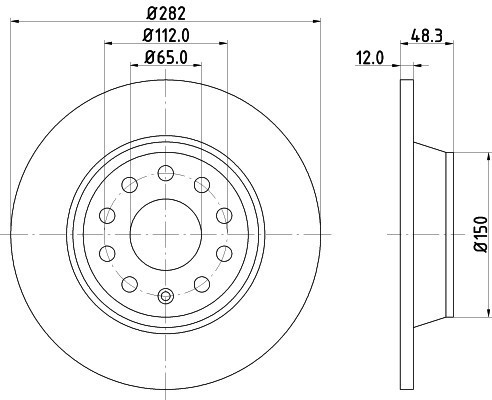 Disc frana SKODA OCTAVIA II (1Z3) (2004 - 2013) KRIEGER 0950004069