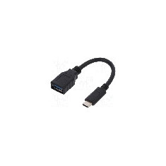 Cablu USB A soclu, USB C mufa, USB 3.0, lungime 150mm, negru, LOGILINK - CU0098