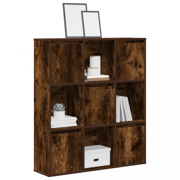 Gossi biblioteca, stejar fumuriu, 89x24x101,5 cm, lemn prelucrat