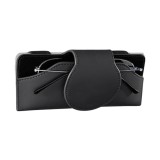 Etui Ochelari Auto Salestore.ro&reg; &ndash; Suport Parasolar, Clips Fixare, &Icirc;nchidere Magnetică, Piele Ecologică, Negru