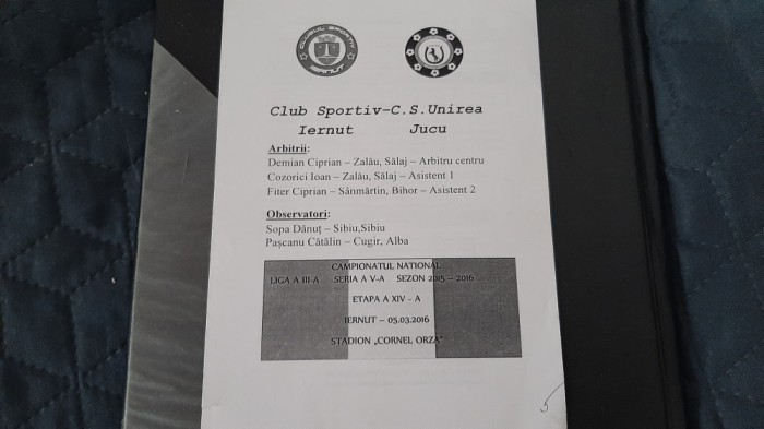 program CS Iernut - Unirea Jucu