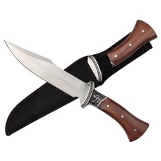 Cutit de vanatoare DEPOX&reg;, Tiger Blade, 30.5 cm, otel inoxidabil, maro, teaca inclusa
