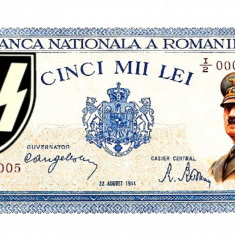 WW2 bancnota fantezie 5000 lei 1944