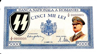 WW2 bancnota fantezie 5000 lei 1944 foto