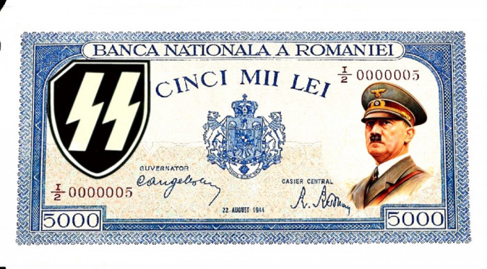 WW2 bancnota fantezie 5000 lei 1944