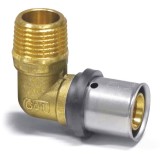 Racord Presfitting Unghiular 26mm x 3/4, Cot Presfitting, DVGW