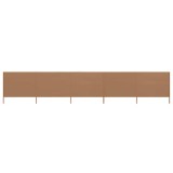 VidaXL Paravan anti-v&acirc;nt cu 5 panouri, gri taupe, 600 x 80 cm, textil