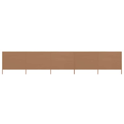 vidaXL Paravan anti-v&amp;acirc;nt cu 5 panouri, gri taupe, 600 x 80 cm, textil 47157 foto