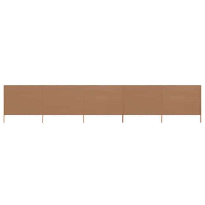 vidaXL Paravan anti-v&acirc;nt cu 5 panouri, gri taupe, 600 x 80 cm, textil 47157