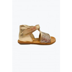 Sandale de piele naturala fete Brantano 21, Auriu, Talpa picior: 13 cm, 21 EU