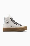 Converse tenisi din piele intoarsa Chuck Taylor All Star Lift culoarea alb, A10414C