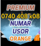 Numar PREMIUM Orange - 0740.408.x08 Gold Aur Usor cartela numere usoare cartele