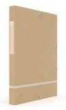 Mapa carton reciclat cu elastic Oxford Touareg A4 lățime cotor 25mm kraft alb