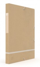 Mapa carton reciclat cu elastic Oxford Touareg A4 lățime cotor 25mm kraft alb foto