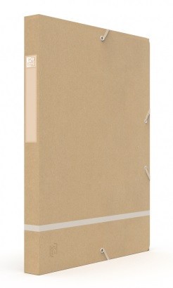 Mapa carton reciclat cu elastic Oxford Touareg A4 lățime cotor 25mm kraft alb