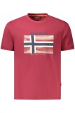 Napapijri Tricou din bumbac barbati, cu imprimeu cu logo, Regular Fit, Rosu