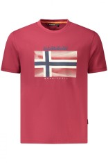 Napapijri Tricou din bumbac barbati, cu imprimeu cu logo, Regular Fit, Rosu foto