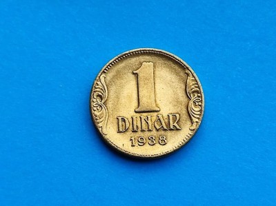 1 Dinar 1938 Yugoslavia-stare buna foto