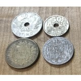 MNDSTR2 Spania anii 1900 Centisimo si Franc lot 4 bucati