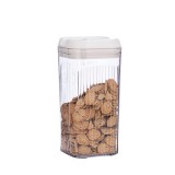 Cutie de Depozitare Alimente, Flippy, tip Container, 2.5L, 12.5x12.5x26 cm, Recipiente pentru Cereale in Bucatarie, Transparente cu Capac Alb