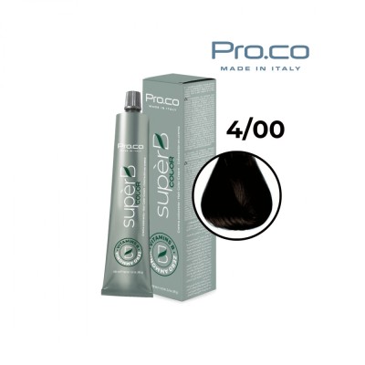 Vopsea de par profesionala fara amoniac SUPERB.COLOR 100 ml - Pro.Co - 4/00 CASTANIU NATURAL INTENSE foto