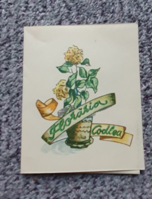 Mini nota insotitoare flori de la Floraria Codlea, anii 70 foto