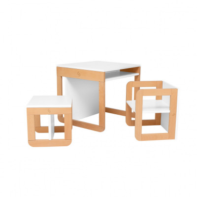 Set mobilier 8in1 Skiddou Mob, Puff catcher, Alb foto