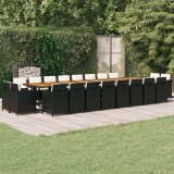 vidaXL Set mobilier de grădină cu perne, 21 piese, negru, poliratan 3095682