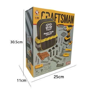 Set Scule de Jucarie pentru Copii, Flippy, Ghiozdan cu Bormasina si Accesorii Incluse, Material Plastic, Interactiv, 30.5x25x11 cm, Negru foto