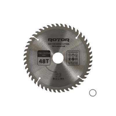 Disc taiat lemn ROTOR 190*30/25,4 cu adaptor 48T Innovative ReliableTools foto